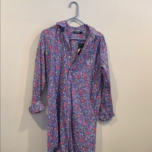 RALPH LAUREN cotton sleepwear button down shirt